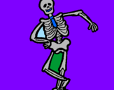 Desenho Esqueleto contente pintado por AZULZINHO