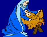 Desenho Nascimento do menino Jesús pintado por *-*