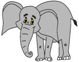 Desenho Elefante feliz pintado por Reca