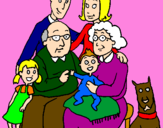 Desenho Família pintado por lima
