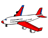 Desenho Avião de passageiros pintado por Antiga Bandeira Reino U.