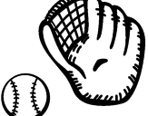 Desenho Luva de basebol e bola pintado por bola