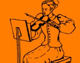 Desenho Dama violinista pintado por denis