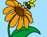 Desenho Margarida com abelha pintado por Annne