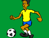 Desenho Jogador de futebol pintado por Rafael Luiz
