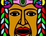 Desenho Máscara Maia pintado por ghhg