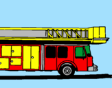 Desenho Camião de bombeiros com escada pintado por GABRIEL LASSECK