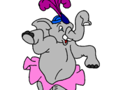 Desenho Elefante a dançar pintado por gui