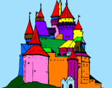 Desenho Castelo medieval pintado por isabele