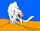 Desenho Tigre com dentes afiados pintado por leonardo m