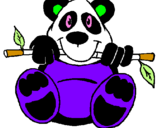 Desenho Urso panda pintado por filipa