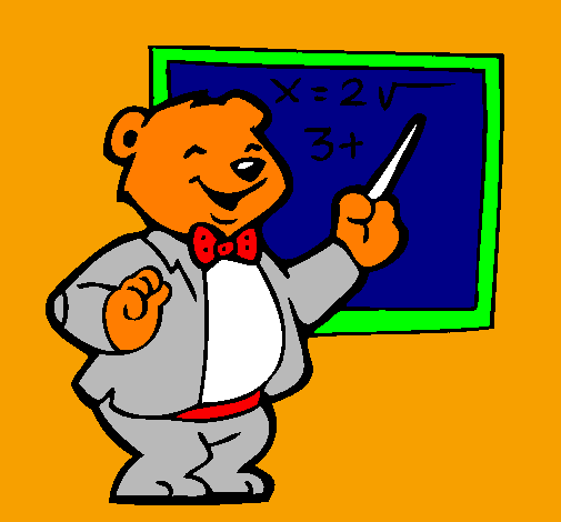 Desenho Professor urso pintado por eduarda