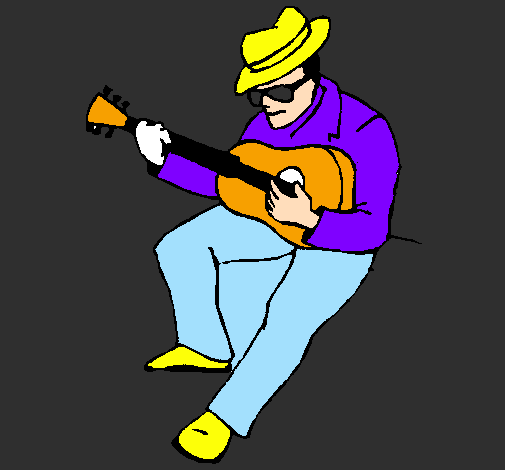 Guitarrista com chapéu