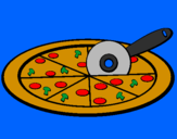 Desenho Pizza pintado por Junior =]