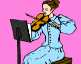 Desenho Dama violinista pintado por palloma