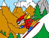 Desenho Esquiador pintado por linny