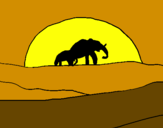 Desenho Elefante ao amanhecer pintado por nunex