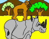 Desenho Rinoceronte e gracioso pintado por cooda