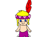Desenho Pequeno índio pintado por Cleo