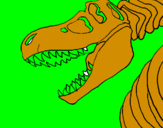 Desenho Esqueleto tiranossauro rex pintado por icaro