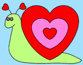 Desenho Caracol coração  pintado por beatriz