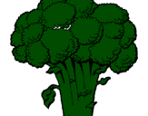 Desenho Brócolos pintado por f.