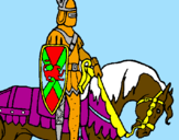 Desenho Cavaleiro a cavalo pintado por juninho