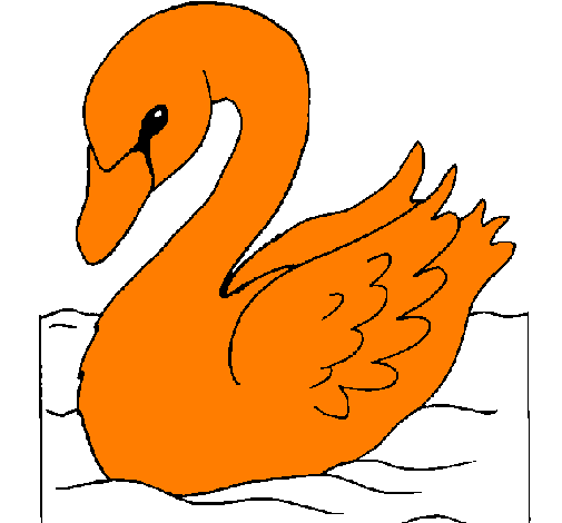 Desenho Cisne pintado por leonardo e seus bichos