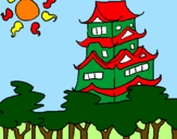 Desenho Casa japonesa pintado por Simão