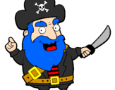 Desenho Pirata pintado por barba azul
