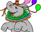 Desenho Elefante com 3 balões pintado por FERNANDA