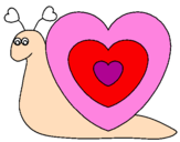 Desenho Caracol coração  pintado por carol