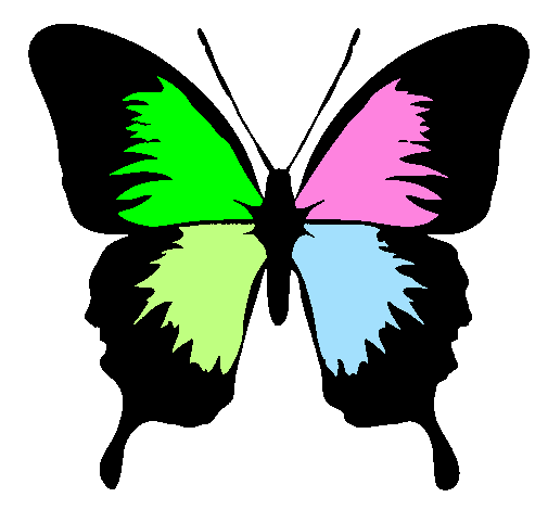 Desenho de Borboleta com asas negras pintado e colorido por Usuário não  registrado o dia 03 de Fevereiro do 2010