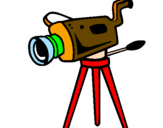 Desenho Câmera de cinema pintado por laura karolis