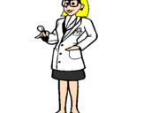 Desenho Doutora com óculos pintado por david
