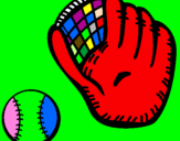 Desenho Luva de basebol e bola pintado por beatriz gonçalvez batista
