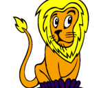 Desenho Leão pintado por sofy