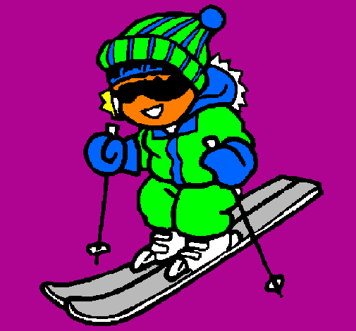Menino a esquiar