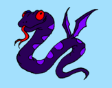 Desenho Serpente com asas pintado por luiz fernando