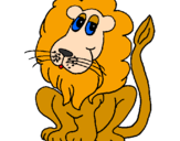 Desenho Leão pintado por Dany