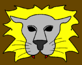 Desenho Leão pintado por david