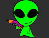 Desenho Alienígena II pintado por DIGO