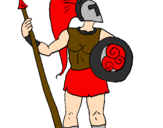 Desenho Guerreiro troiano pintado por gustavo gatao