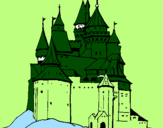 Desenho Castelo medieval pintado por Luiz Otávio