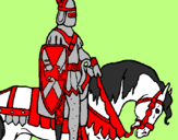 Desenho Cavaleiro a cavalo pintado por maria fer 1