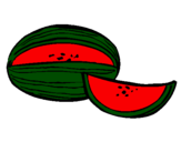 Desenho Melão pintado por pera