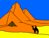 Desenho Paisagem com pirâmides pintado por Pri