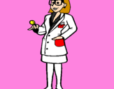 Desenho Doutora com óculos pintado por Ana