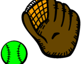 Desenho Luva de basebol e bola pintado por diego