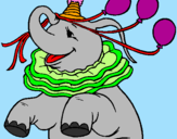 Desenho Elefante com 3 balões pintado por RAFAELA